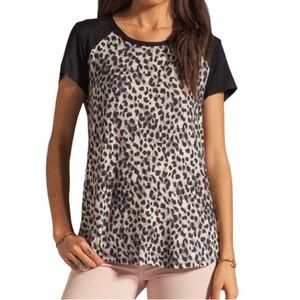 Rebecca Taylor | Revolve Leopard Print Tee Shirt Top EUC Size XS